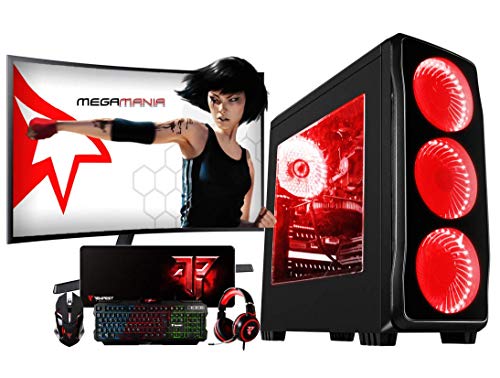 Megamania PC Gaming AMD Ryzen 7 3700X (8 Núcleos up to 4,4Ghz) | 16GB DDR4 | SSD 480GB | AMD Radeon RX 6600 XT 8GB GDDR6 | WiFi 1200 + Monitor LED Curvo 24" FullHD+ Kit Gaming