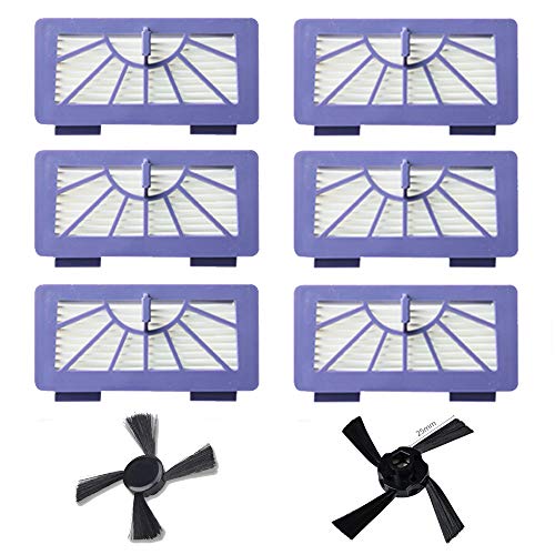 MegaPack: 6 filtros + 2 cepillos laterales adecuados para robot Vorwerk VR 100 #VR100-4S-4F