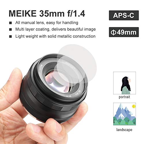 MEIKE MK-35mm F/1.4 Manual Focus Large Aperture Lens Compatible with Fujifilm Mirrorless Camera Such as X-T1 X-T2