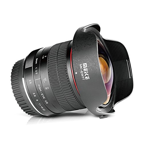 Meike Optics MK 8 mm F3.5 Objetivo Ojo de Pez de Ultra Gran Angular para Canon EF, Negro