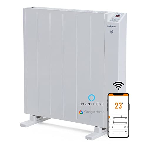 Mellerware - Emisor Térmico Bajo Consumo Comfy! 1200W WIFI | Programable 3 Modos +Temp. Ajustable + Función Ventana Abierta | Temporizador | Radiador Eléctrico Potente |20m2| Google Home Alexa |Medium