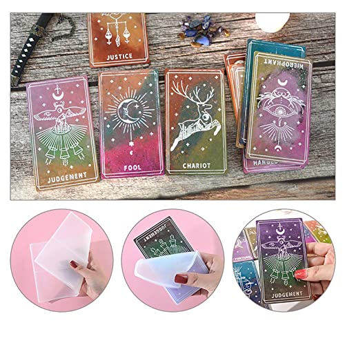 mementoy Tarot Molde Tarot Tarjetas de Resina Moldes de Silicona DIY Cristal Epoxy Tarot Marca Espejo Molde de Silicona Molde de Silicona para Fundición de Resina, Juego de Tarjeta de Adivinación