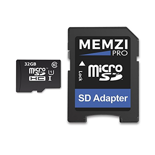 MEMZI PRO - Tarjeta de memoria micro SDHC de 32 GB clase 10 90 MB/s con adaptador SD para Tablet Bq o teléfonos móviles Aquaris