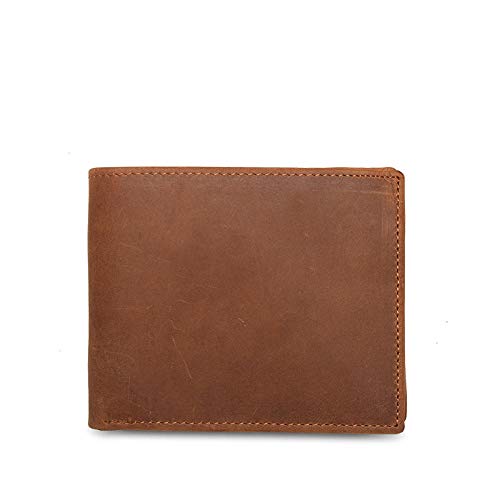 Men's Leather Wallet Custom Multi-Card Wallet Gift Anti-Magnetic Cowhide RFID Wallet-Brown