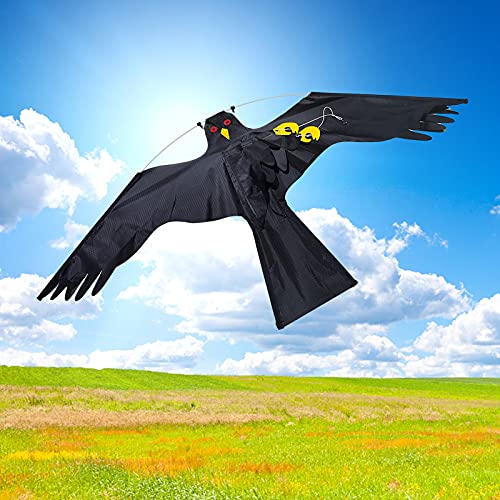 MERIGLARE Control de Plagas de Malezas de Señuelo de Paloma Señuelo de Cometa Voladora Grande Realista - Negro