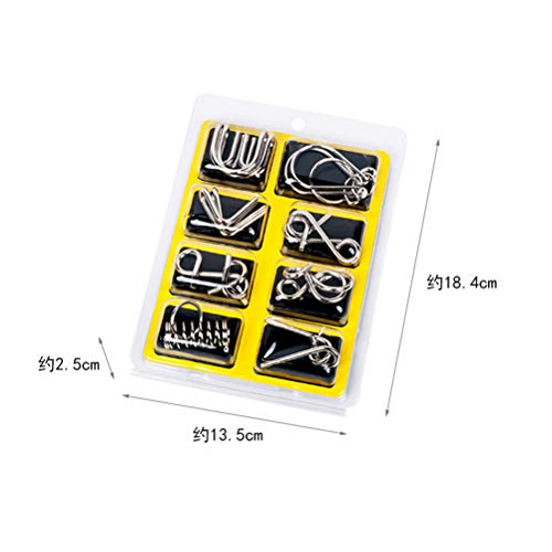 Metal Montessori Puzzle Wire IQ Mind Brain Training Teaser Puzzles,8PCS / Set Metal Montessori Puzzle Wire IQ Mind Brain Training Teaser Puzzles para niños Adultos Juguetes para aliviar el estrés