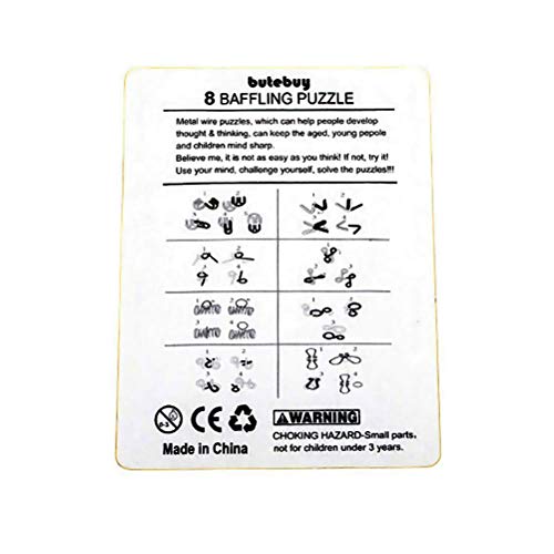 Metal Montessori Puzzle Wire IQ Mind Brain Training Teaser Puzzles,8PCS / Set Metal Montessori Puzzle Wire IQ Mind Brain Training Teaser Puzzles para niños Adultos Juguetes para aliviar el estrés