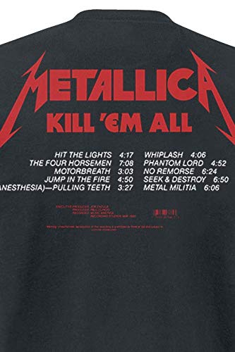 Metallica Kill 'Em All Hombre Camiseta Negro 4XL, 100% algodón, Regular