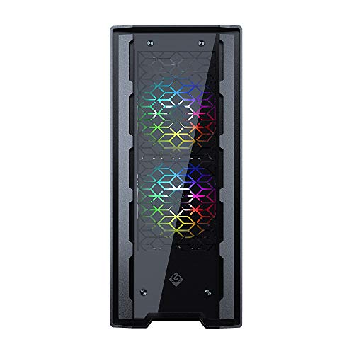 MetallicGear Neo-G Mid-Tower ATX, diseño Frontal de Cristal Templado Decorativo, 2 Ventiladores Digitales RGB Skiron de 120, Controlador D-RGB, Color Negro