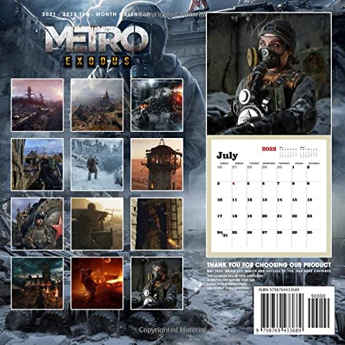Metro Exodus: OFFICIAL 2022 Calendar - Video Game calendar 2022 - Metro Exodus -18 monthly 2022-2023 Calendar - Planner Gifts for boys girls kids ... games Kalendar Calendario Calendrier)