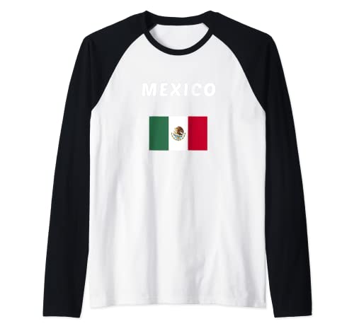 México Camiseta Mexicana Bandera Regalo Me'h'ico Camiseta Manga Raglan