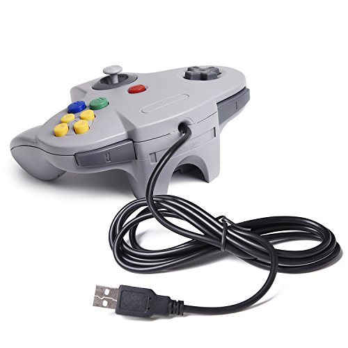 miadore 2 Pack Classic N64 Retro USB Controller Gamepad Joystick para PC y Mac (Gris)