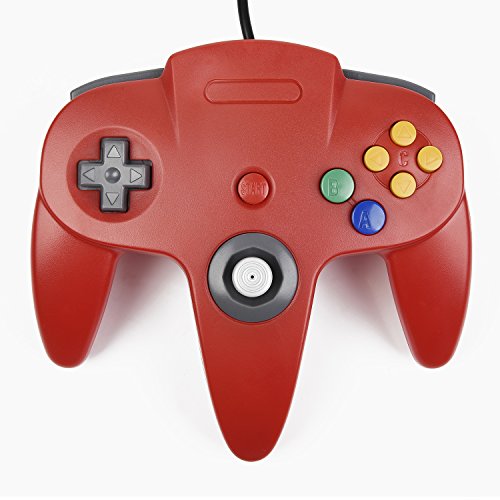 miadore Retro N64 USB Controller N64 Gamepad Joypad para Windows PC Mac Raspberry Pi 3 (Rojo)