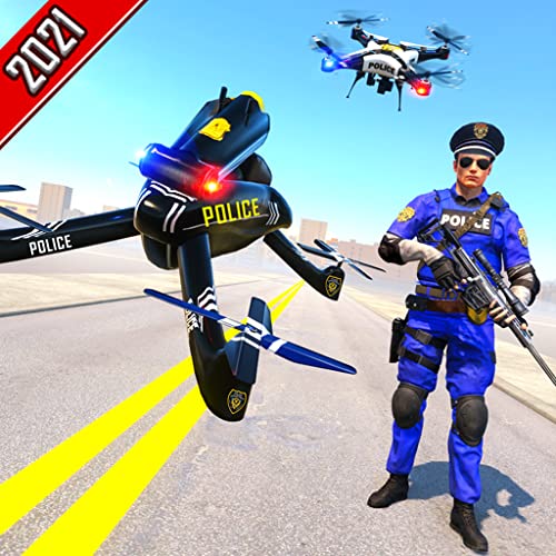 Miami Crime City Gangster Squad Chase Mission 2020 - Futurista policía de EE. UU. Flying Drone Bike Simulator 2020 - Ultimate US City Rescue 3D Fun Games - Impossible P