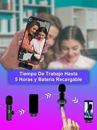 Micrófono Inalámbrico para iPhone, Moman CP1(A) 2,4 GHz Wireless Micro para Móvil con Interfaz Lightning para Youtube/Vlogging/Live Streaming, Micrófono-Inalámbrico-Wireless-iPad-iPhone 13/12/11 etc