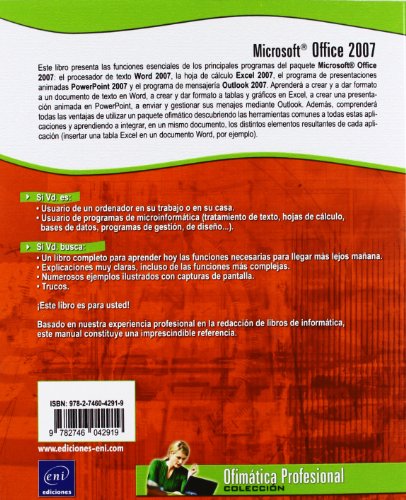 Microsoft® Office 2007 - Word, Excel, PowerPoint y Outlook 2007