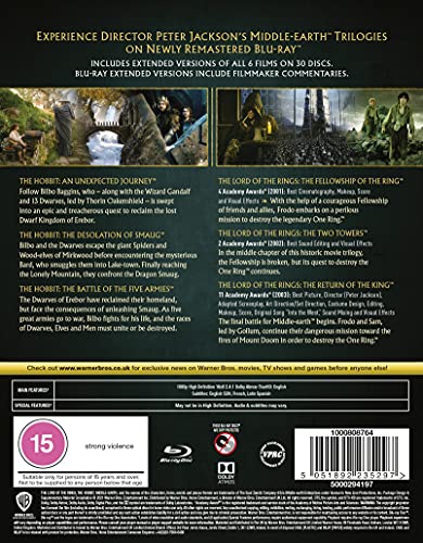Middle-earth: 6-film Collection [Remastered Extended ] [Region Free] [Blu-ray] [2001]