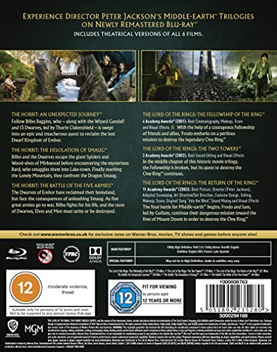 Middle-earth: 6-film collection [Remastered Versions] [Region Free] [Blu-ray] [2001]