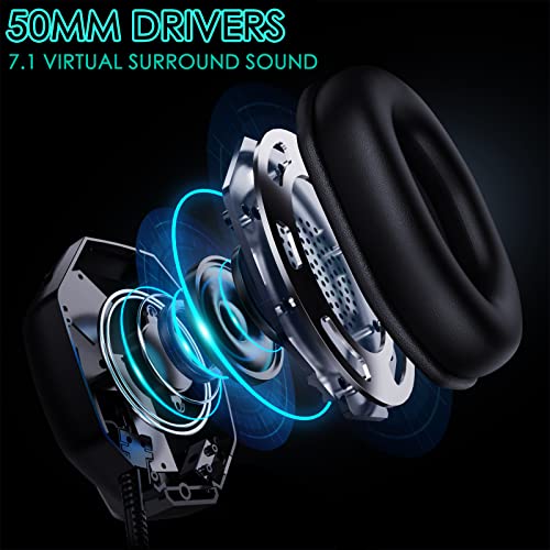 Mifanstech V-10 Auriculares Gaming Cascos con microfono para Nintendo Switch Xbox One PS4 PC Premium Stereo con Bass Surround Cancelacion Ruido La Disfruta de Lujo del Sonido Nítido (Black)