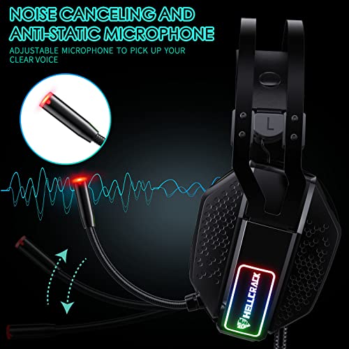 Mifanstech V-10 Auriculares Gaming Cascos con microfono para Nintendo Switch Xbox One PS4 PC Premium Stereo con Bass Surround Cancelacion Ruido La Disfruta de Lujo del Sonido Nítido (Black)