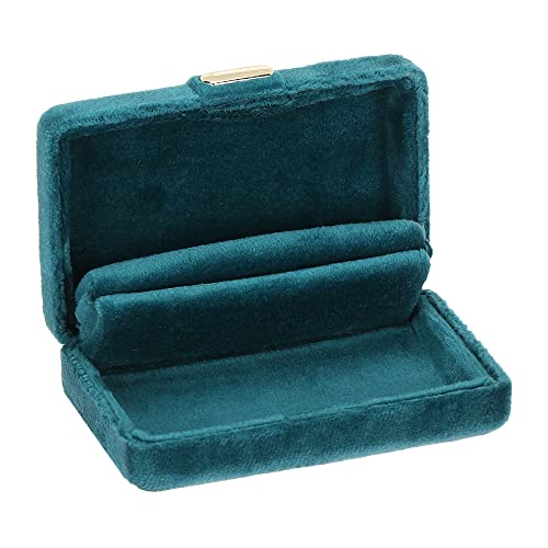 Milifeel Portátil de gama alta hebilla de oro anillo de terciopelo accesorios de pendiente caja de almacenamiento Joya caja de joyería (azul)