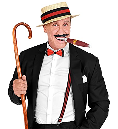 MIMIKRY Juego de 20 gánster para hombre, sombrero, tirantes, pajarita, Schnäuzer puro.