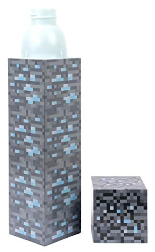 Minecraft - Botella de Agua de Minecraft - Botella de Agua con Diseño Pixelado del Creeper de Minecraft - Botella de Agua para Niños, Botella de Agua Reusable - 650 ml - Mercancía de Minecraft