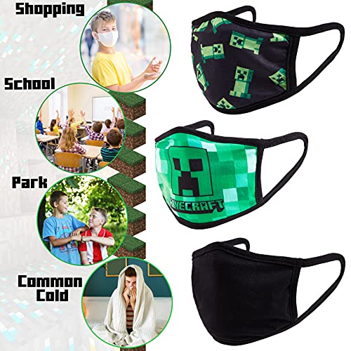 Minecraft Braga Cara Niños, Bragas Multifuncion para Nariz y Boca, Pañuelo Proteccion Facial, Regalos para Niños Niñas y Adolescentes