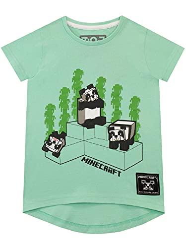 Minecraft Camiseta para Niñas Panda Verde 6-7 Años