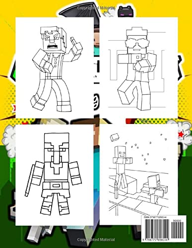 Minecrạft Coloring Book: Premium Illustration Pages to Color with One Sided Christmas Holiday Coloring Pages about Characters and Iconic Scenes for Kids