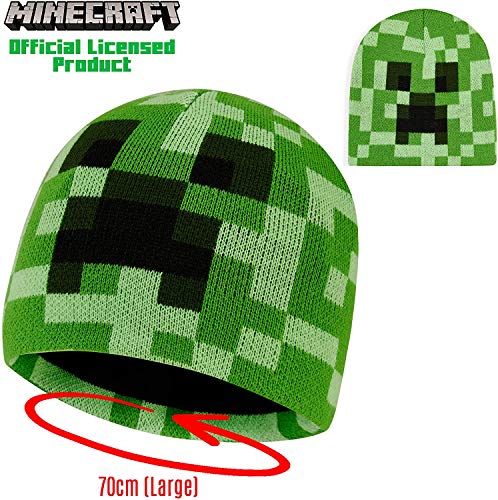 Minecraft Creeper - Gorro de punto para niños, niñas, hombres y mujeres (Verde, S/M)