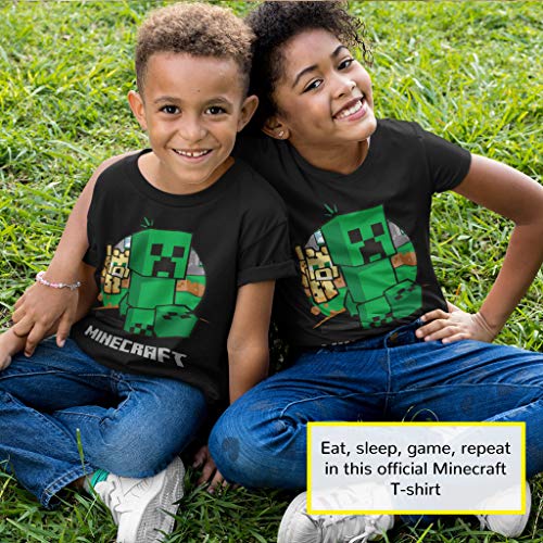 Minecraft Enredadera de Chase Camiseta de los Muchachos Negro 158 | PS4 PS5 Xbox PC Gamer Interruptor de Regalos, Niños Juegos Top, Ropa para niños, Idea del Regalo de cumpleaños de los niños