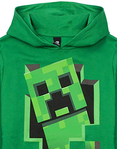Minecraft Hoodie Boys Creeper Green Jumper Gamer Kids Sudadera con Capucha 9-10 años