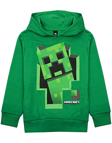 Minecraft Hoodie Boys Creeper Green Jumper Gamer Kids Sudadera con Capucha 9-10 años