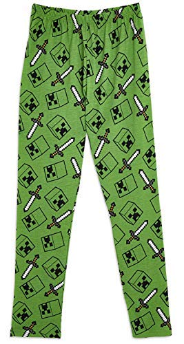 Minecraft Pijama para Niños Invierno con Camiseta Creeper, Ropa de Dormir Niño, Camiseta de Manga Larga y Pantalones, Regalo para Niños (5/6 Años)