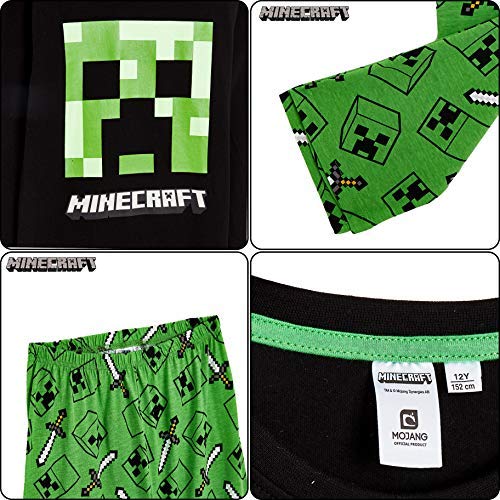 Minecraft Pijama para Niños Invierno con Camiseta Creeper, Ropa de Dormir Niño, Camiseta de Manga Larga y Pantalones, Regalo para Niños (5/6 Años)