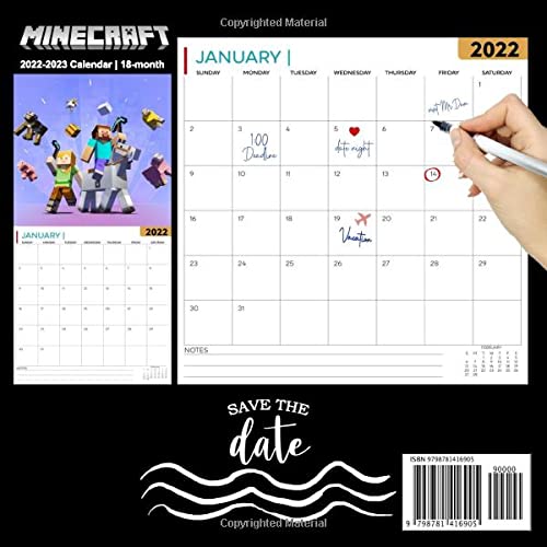 Mịnecraft: Video Game Calendar 2022 - Games calendar 2022-2023 18 months- Planner Gifts boys girls kids and all Fans (Kalendar Calendario Calendrier).