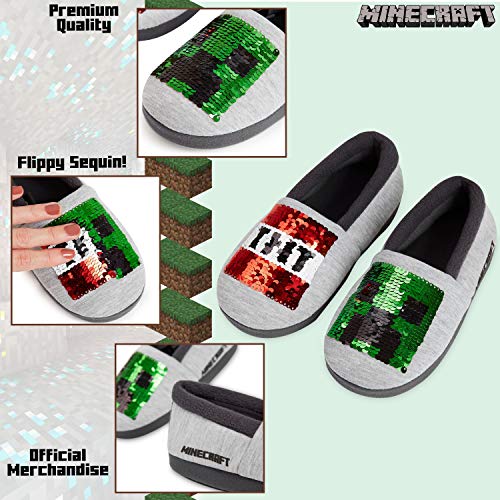 Minecraft Zapatillas Casa Niño, Zapatillas Niño Diseño Lentejuelas Reversible, Pantuflas Niño de Invierno Suela Antideslizante, Regalos Originales Para Niños y Niñas (29, numeric_29)