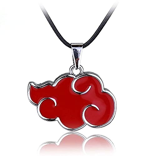 MINGZUO Collar de Lackingone con Colgante Naruto Akatsuki Cosplay Red Cloud