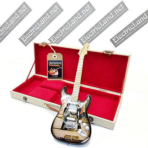 Mini Guitar Pink Floyd Wish You Were Here - Álbum de tribute Model + caja de miniaturas en escala 1:4 para guitarra miniatura con funda de colección gadget Rock memorabilia