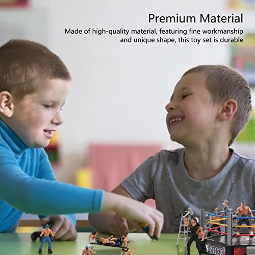 Mini Juego De Figuras De Lucha Libre, Juguetes De Lucha Para Niños, Divertidas Figuras De Acción De Lucha En Miniatura Que Incluyen 2 Anillos Y 12 Figuras De Acción Pequeñas, Regalo De Cumpleaños Y Na