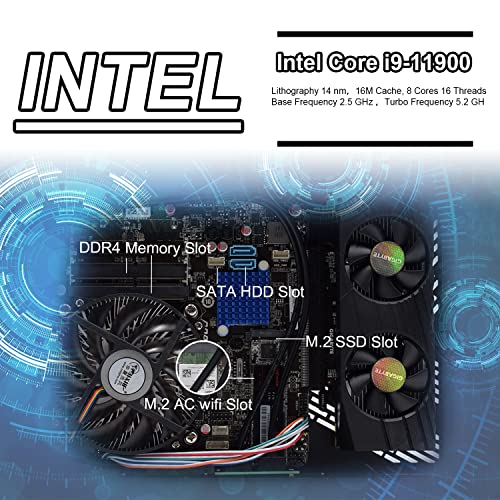 Mini PC Core i9-11900, GeForce GTX 1650, 32GB RAM 512GB SSD| Mini Computers with Windows 11 Suitable for Gaming| HDMI+HDMI+DP+DVI Support 4K Quad Display|WiFi|BT|USB|LAN|
