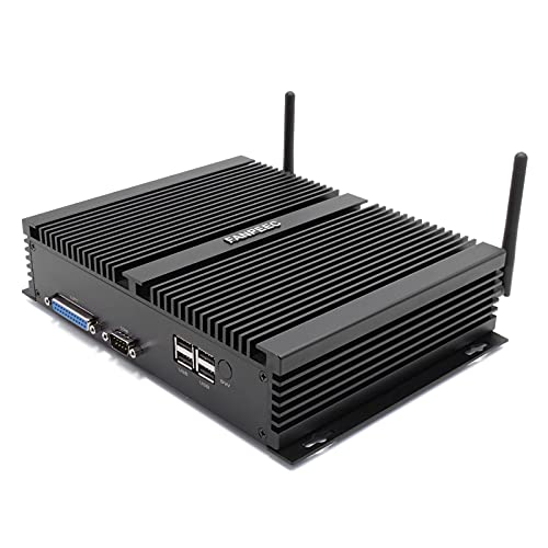 Mini PC Industrial sin Ventilador FANPEEC, Intel Core i7-8550U, Intel UHD Graphics 620, Windows 10 Pro, PC de Escritorio con 16G DDR4 + 128G SSD, Pantalla Dual DP/HDMI/EDP 3, 4K HD, 2*LAN, 8*USB