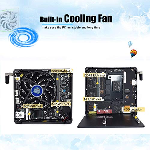 Mini PC para Juegos, Core i9 9880H UHD Graphics 630 Mini computadora de Escritorio, Windows 10 Pro de 64 bits, DDR4 32GB RAM / 512GB M.2 SSD, Gigabit Ethernet, HDMI 2.0+ DP, TPC, WiFi/BT 4.2