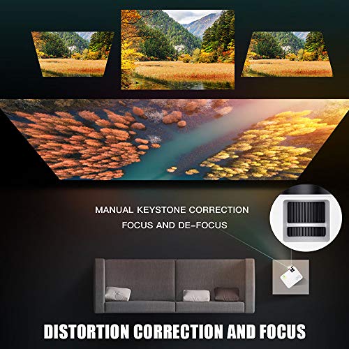 Mini proyector, proyector de vídeo LCD portátil mejorado 3Stone con altavoces integrados y compatibles con 1080P, proyector pequeño compatible con HDMI, USB, AV, DVD, VGA, ordenador portátil