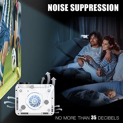 Mini proyector, proyector de vídeo LCD portátil mejorado 3Stone con altavoces integrados y compatibles con 1080P, proyector pequeño compatible con HDMI, USB, AV, DVD, VGA, ordenador portátil