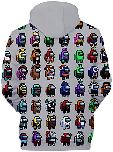 MINIDORA Among Us Hoodie Niños Sudadera con Capucha 3D para Fans Pullover Juego Cosplay(100,E55258)