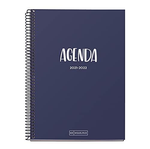 Miquelrius - Agenda Escolar 2021-2022, Tamaño PLUS 15 x 21.3 cm, Semana Vista, School Marino, Idioma Español