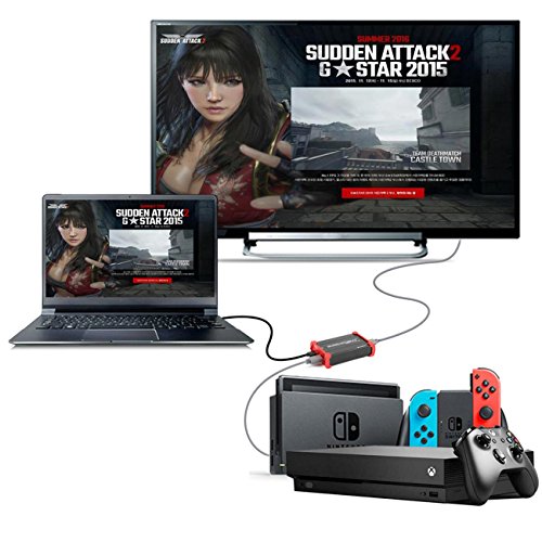 MiraBox Game Capture HDMI - USB 3.0 1080P 60FPS HD Dispositivo de transmisión para Playstation 4, Xbox One, Xbox 360 - Compatible con Windows Linux Mac