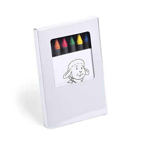 MIRVEN - Lote de 20 Estuches Cada uno Incluye 6 Ceras más un Bloc con 20 Hojas con Dibujos para Colorear. Regalos Infantiles cumpleaños, colegios , Fiestas Infantiles, Detalles Baratos para niños.